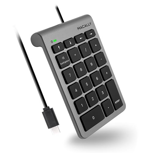 Macally Peripherals UCNUMKEY22SG 22 KEY USB-C NUMERIC KEYPAD TYPE C NUMPAD SPACE