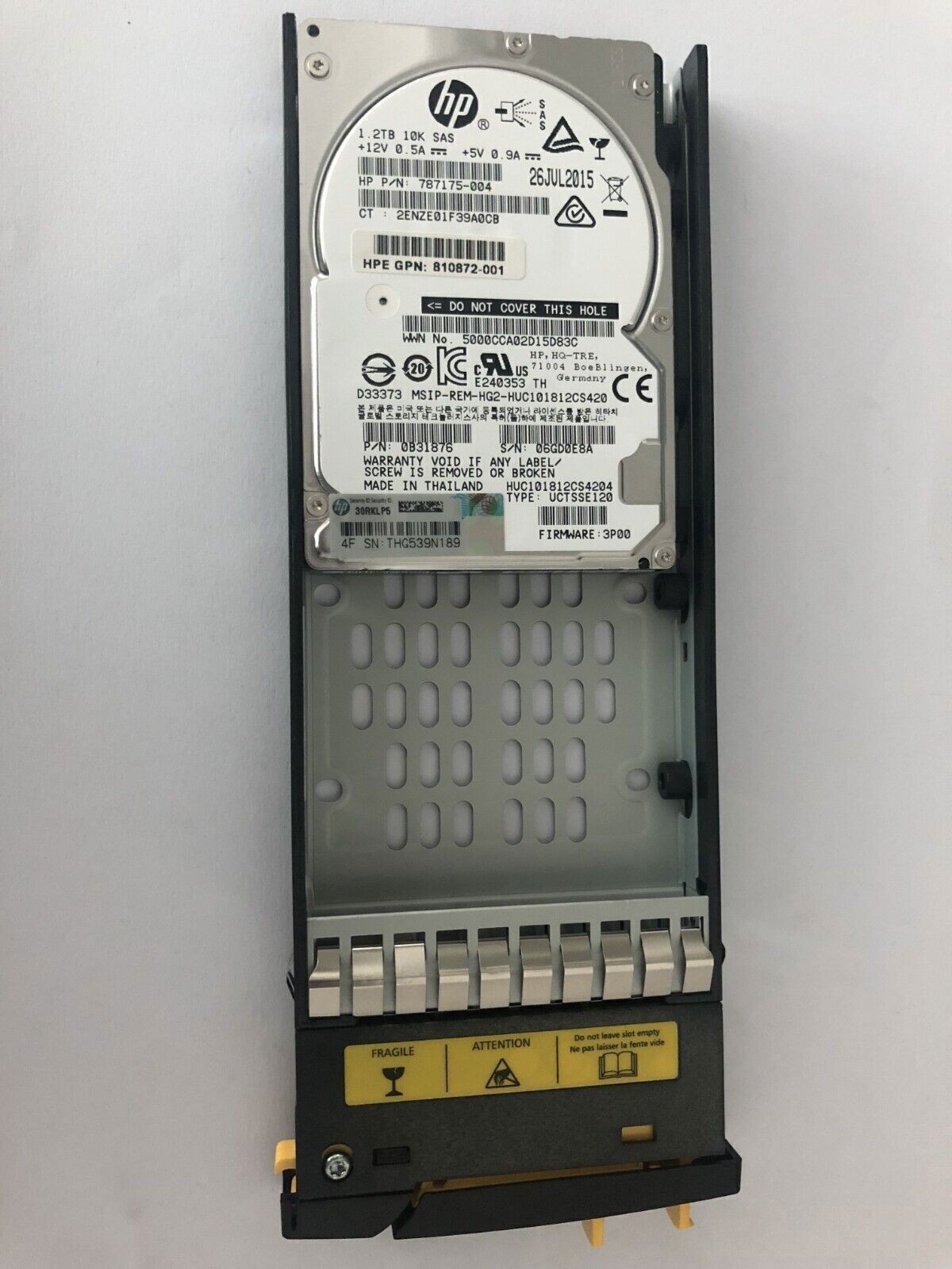 HPE 1.2TB 810759-001 840459-001 P03798-001 3PAR 8000 K2P93A 10K 2.5" HDD Drive