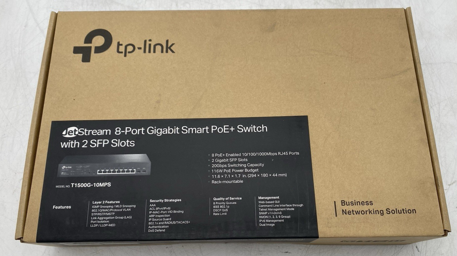 TP-LINK T1500G-10MPS JetStream 8-Port Gigabit Smart PoE+ Switch 2 SFP