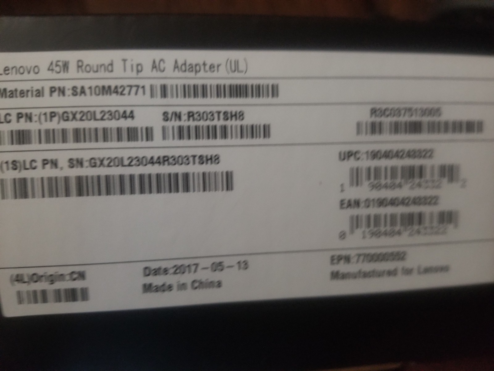 OEM Lenovo AC Power Adapter Charger IdeaPad ADLX45NCC2A, ADLX45NCC3A