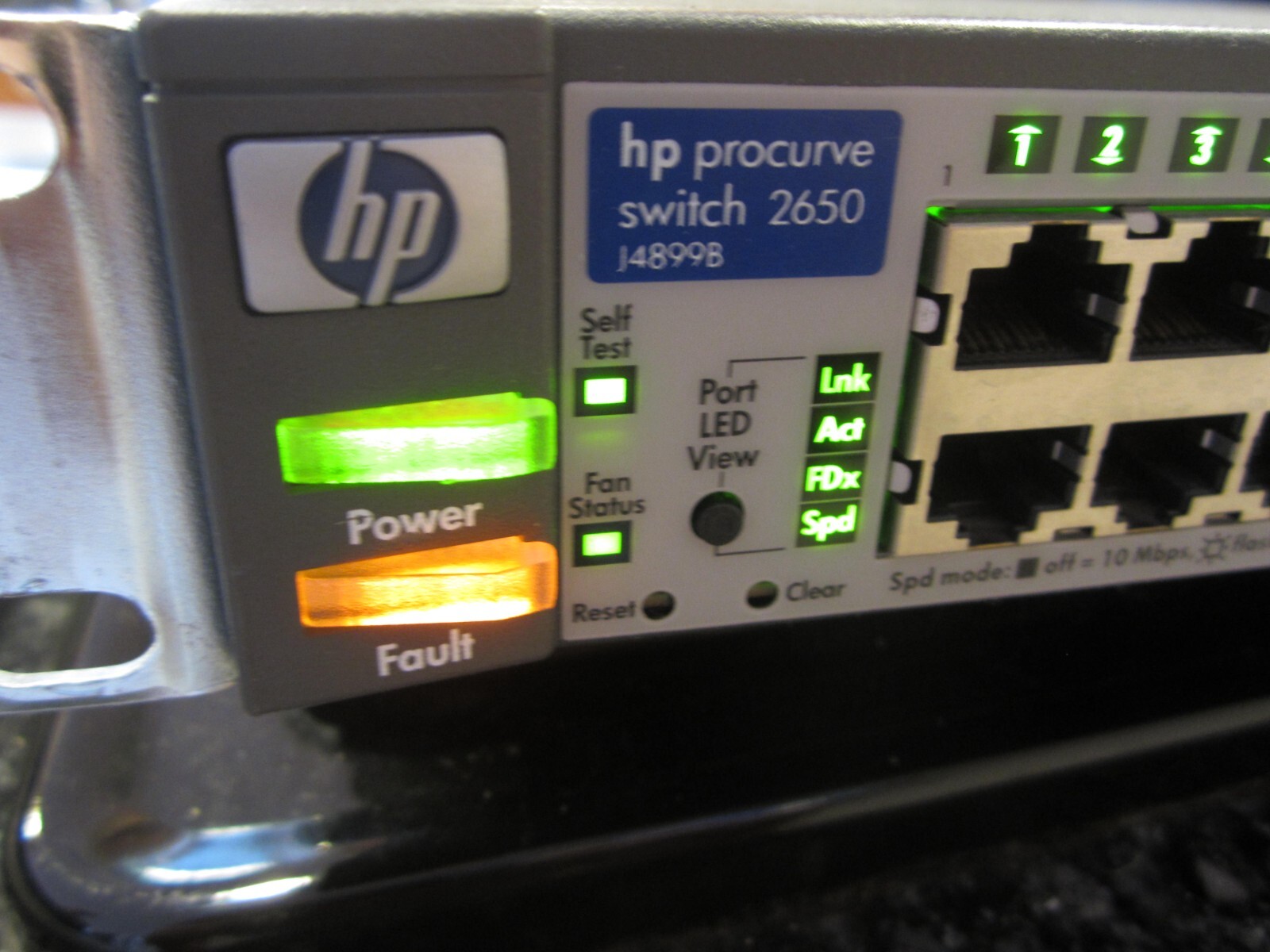 HP Procurve 2650 J4899B 48Port Managed Network Switch w/PWRCord & Ears - WORKS