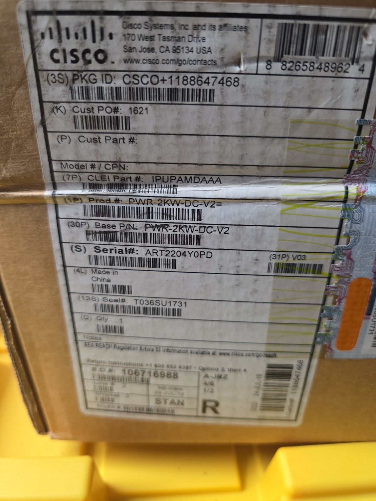 ARTESYN 7001586-J000 / Cisco 341-0400-04 A0 Power  PWR-2KW-DC-V2 V03 (BG-SD)