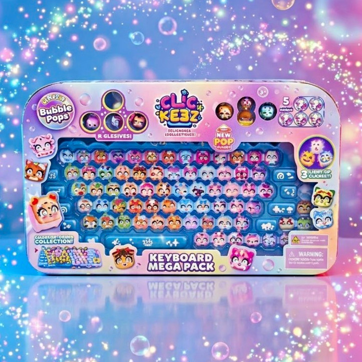 Clickeez Keyboard Megapack Standard Keyboard Message Toy Set, Multicolor