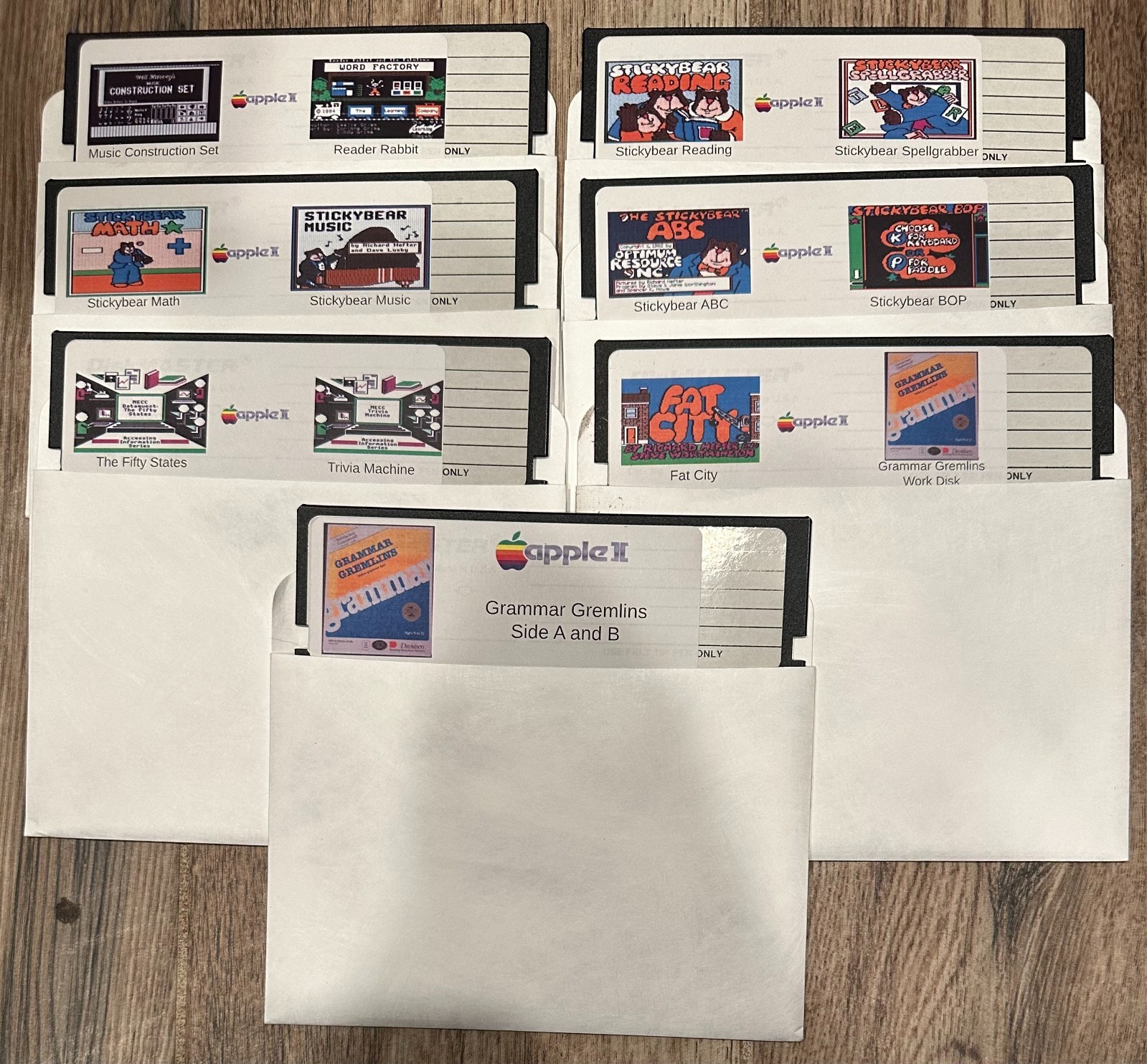 Vintage Apple II Educational Game Pack 3 Stickybear *New Disks