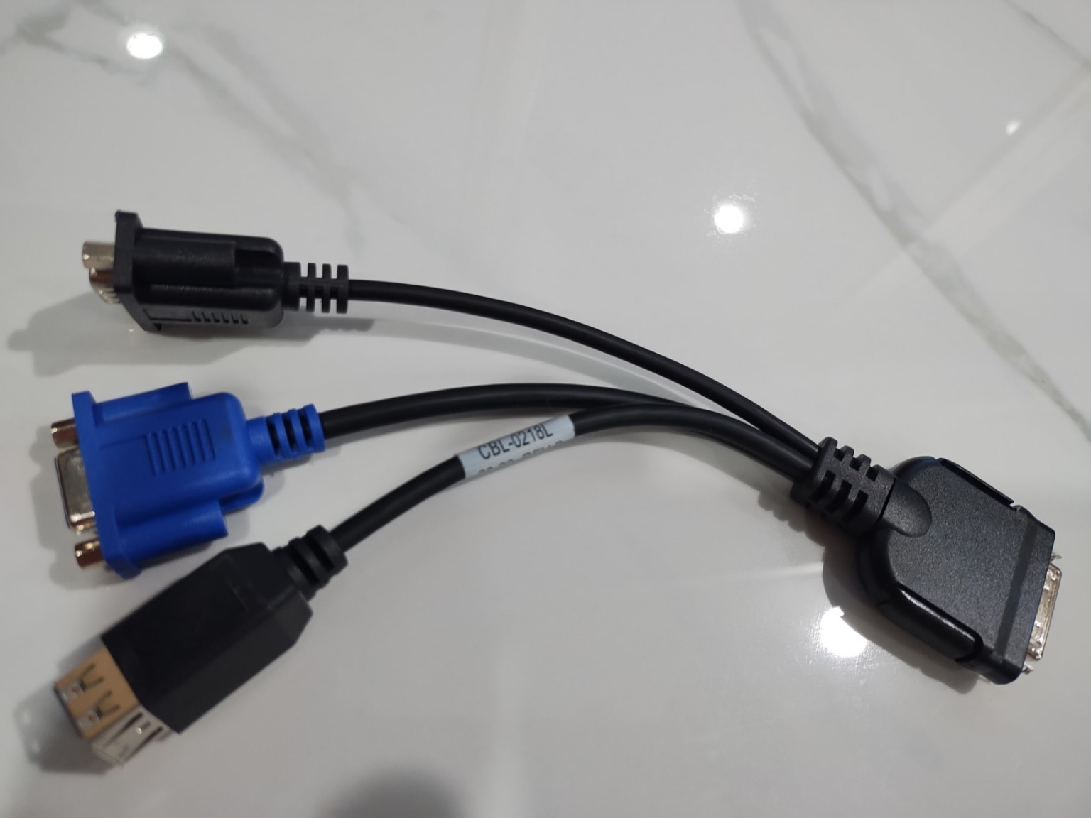 Supermicro CBL-0218L 27-14 Rev B Cable KVM/SUVI 36 Pin to DB9 15 D-Sub and 2 USB
