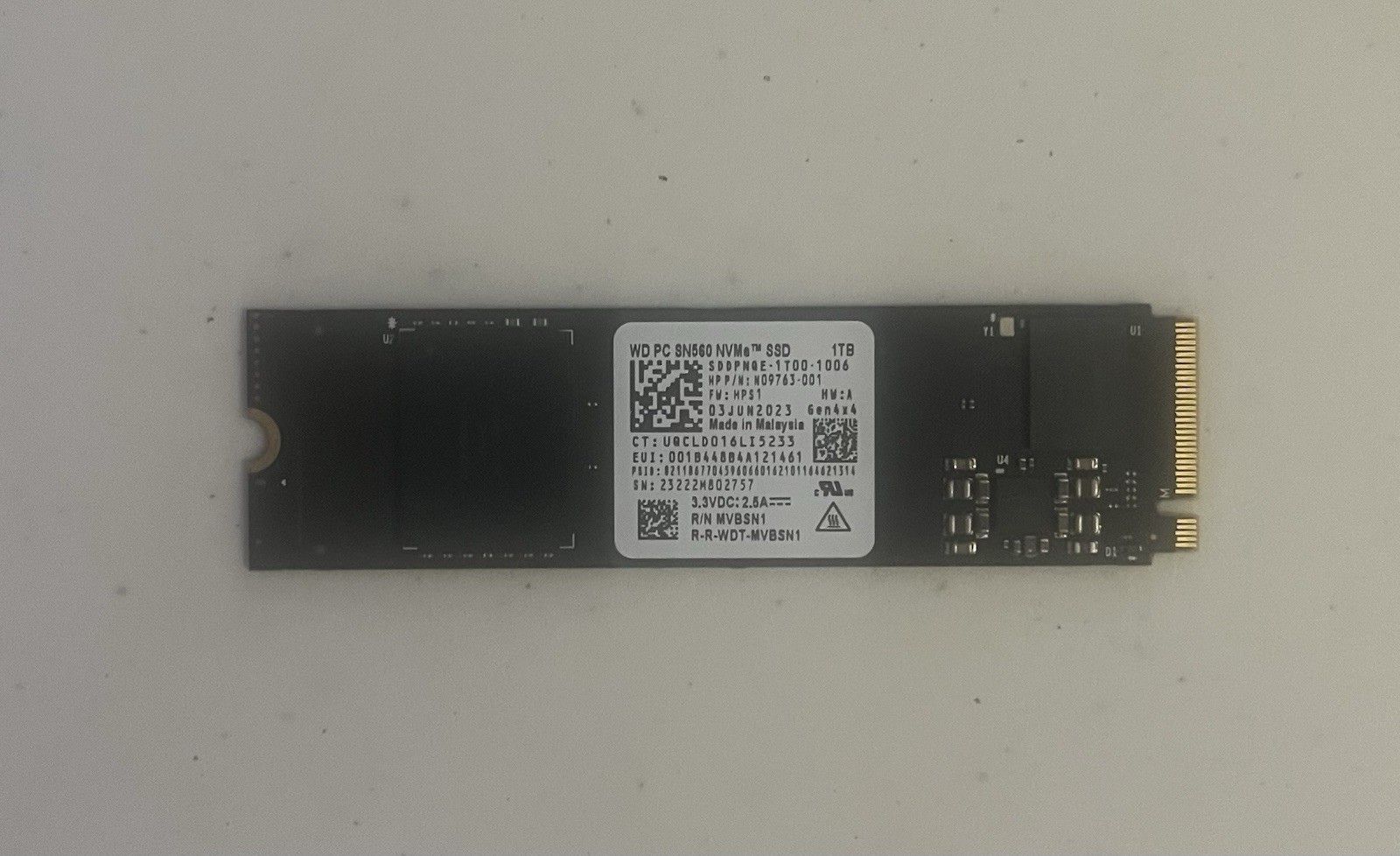 100% HEALTH WD PC SN560 1TB NVMe M.2 2280 PCIe Gen4 x4 SSD SDDPNQE-1T00-1006