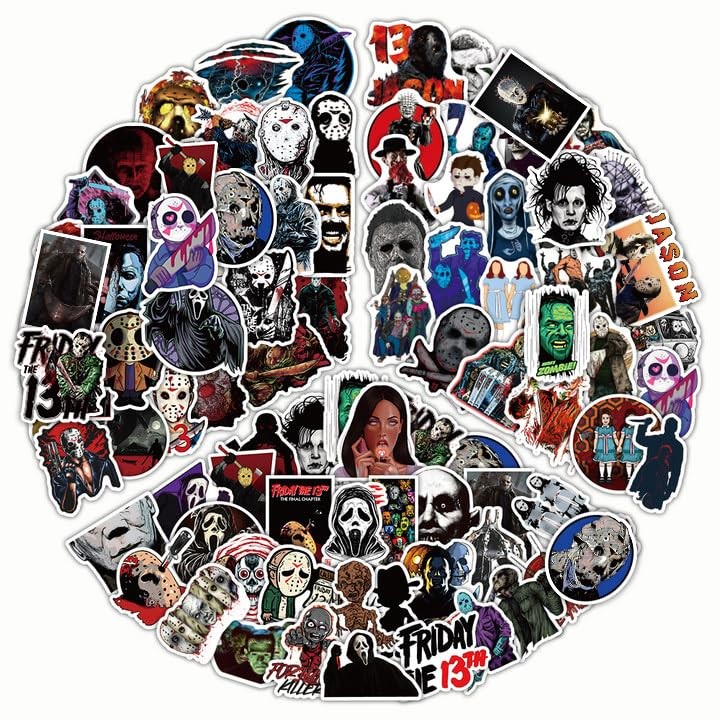 150PCS Horror Stickers Pack, Movie Stickers, Multicolor