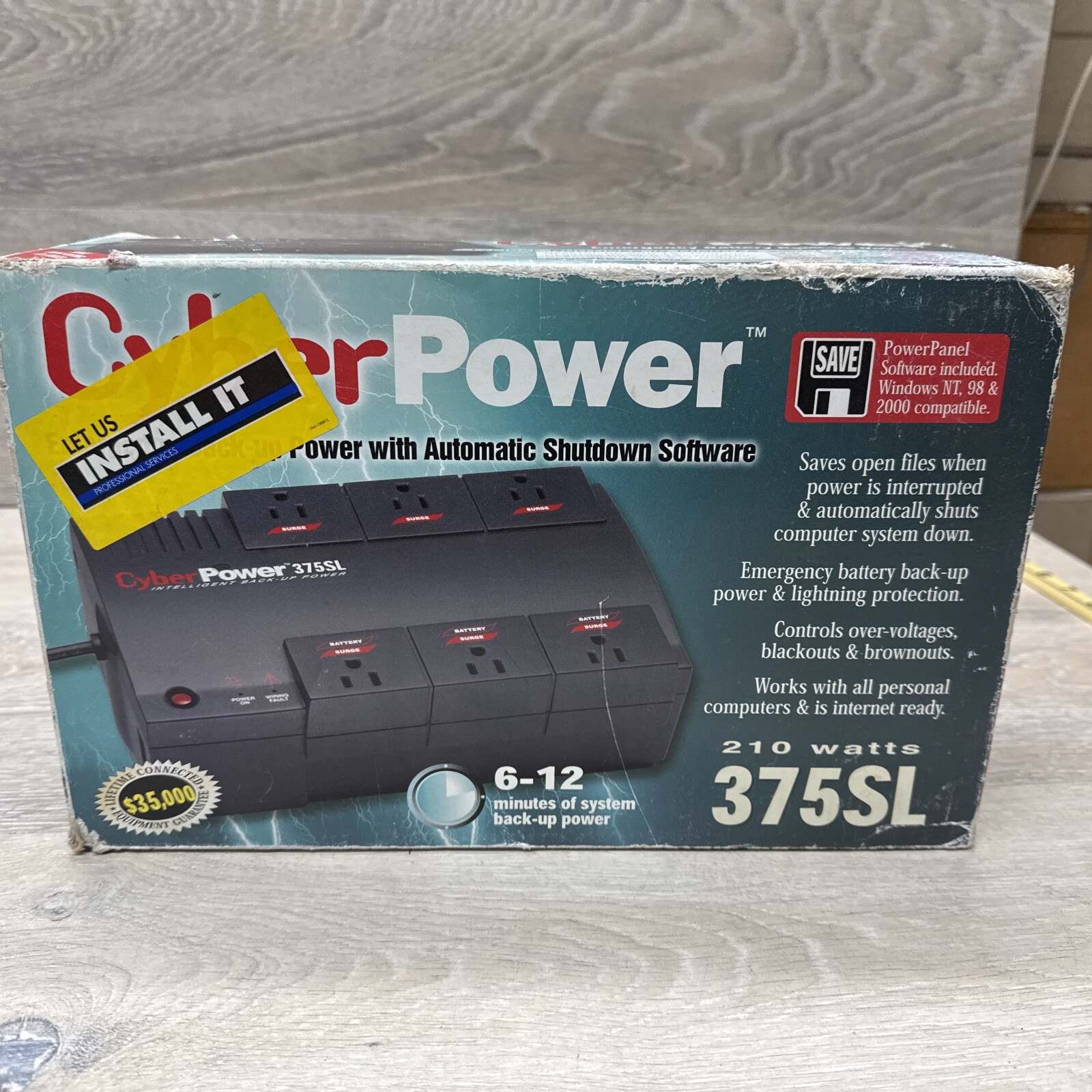 Cyber Power 375SL Emergency Intelligent Back Up Power 210 Watts Surge Protector