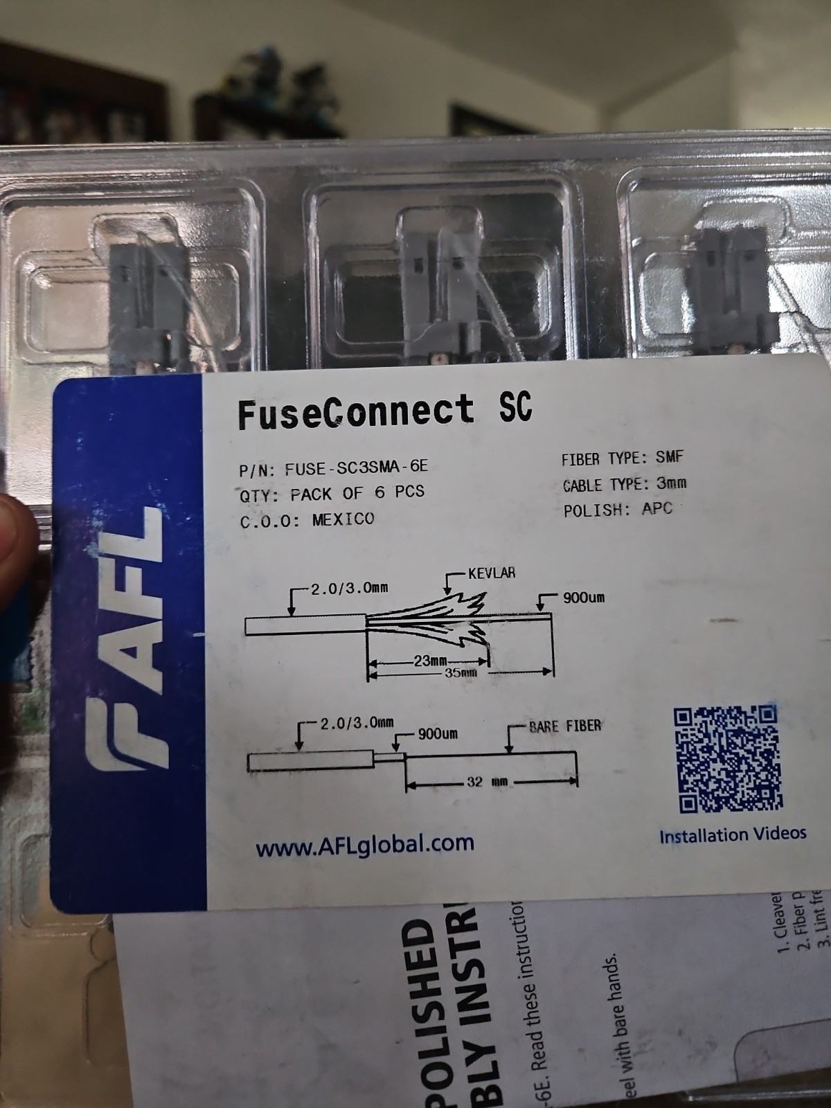 AFL Fast Connect Fiber ends single mode