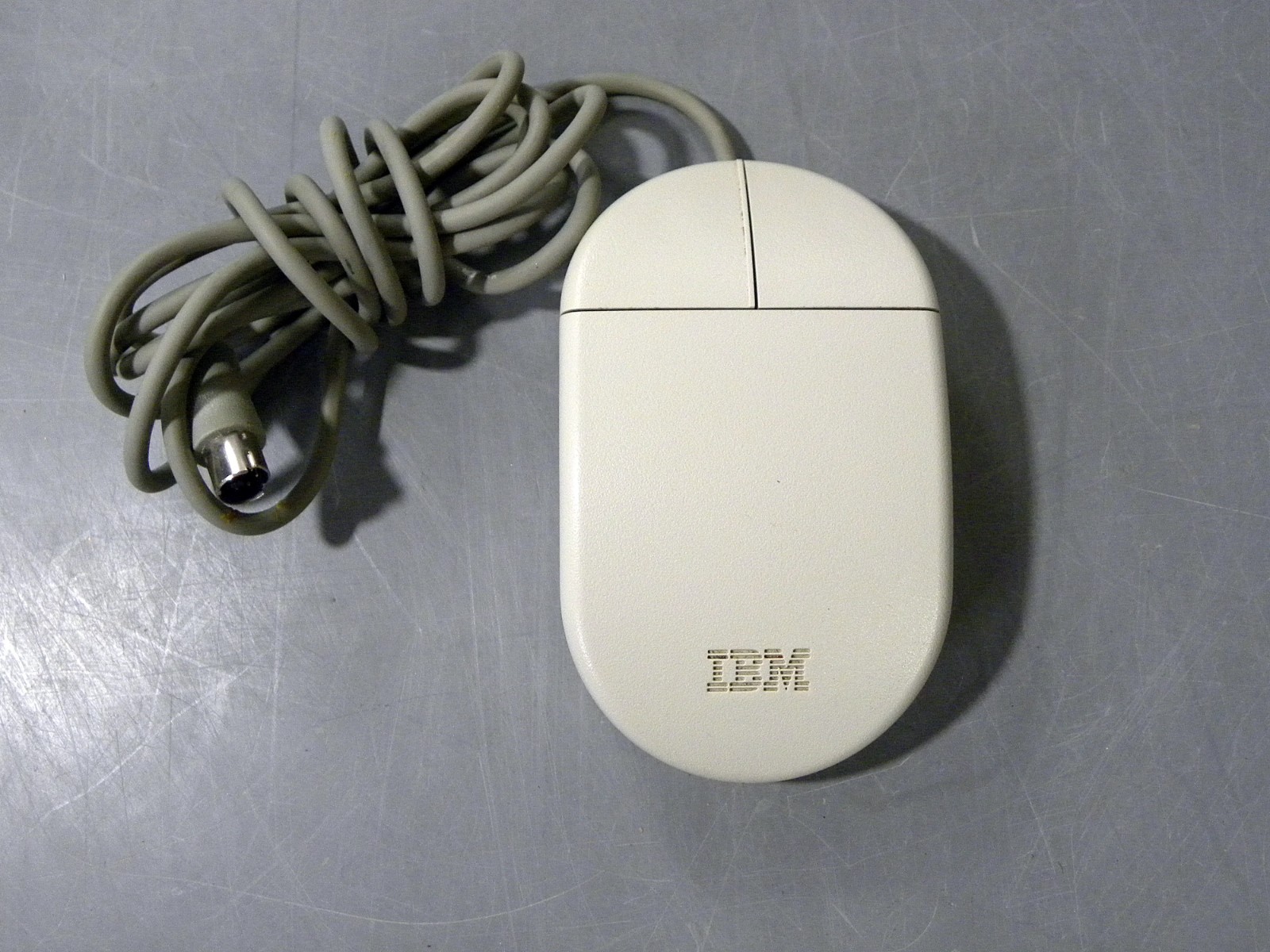 IBM Vintage Computer Ball Mouse 13H6690 PS/2 White Trackball Tested 2 Button
