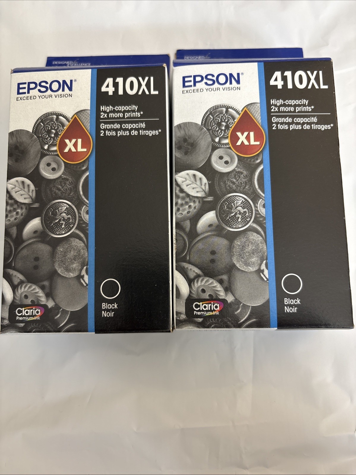 2pc Epson 410XL Claria Premium High-Capacity Black Ink Cartridge Best By 07/2026