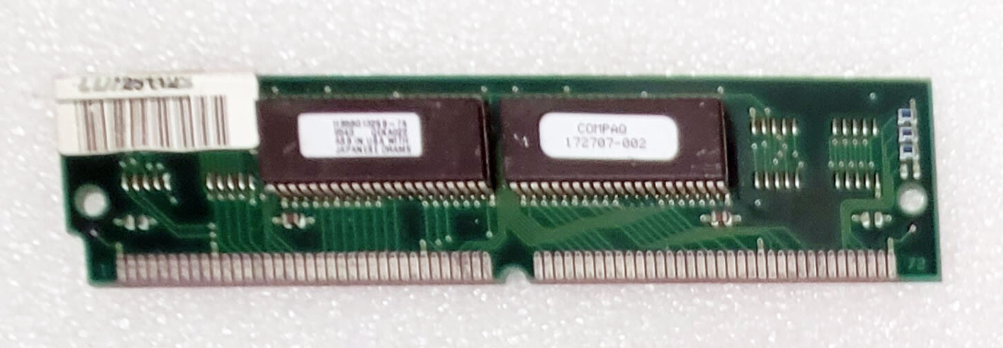 Compaq 172707-002 4mb 70ns 72 Pin FPM RAM SIMM