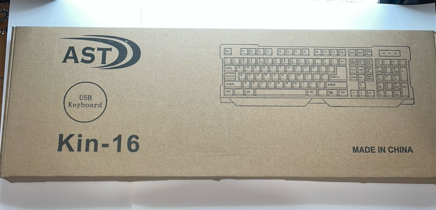 AST Wired USB Keyboard Full Size Black PC Computer Keyboard New