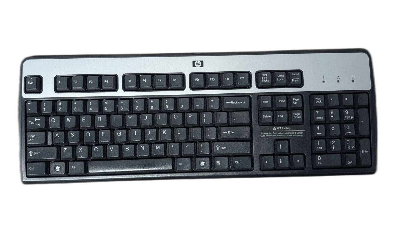 Lot of 2 HP KU-0316 434821-001 Black/Silver Standard USB-Wired Keyboard
