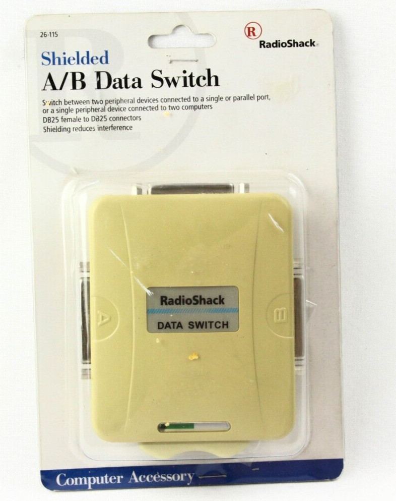 SHIELDED A/B DATA SWITCH BY RADIOSHACK  26-115 ~ New