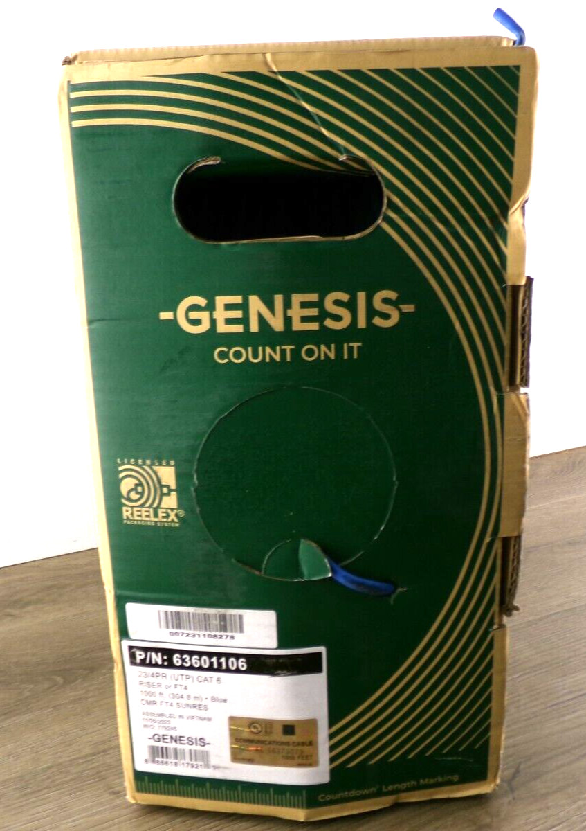 New Honeywell 63601106 Genesis Cat 6 Network Cable 1000 ft Cat6 Network S3