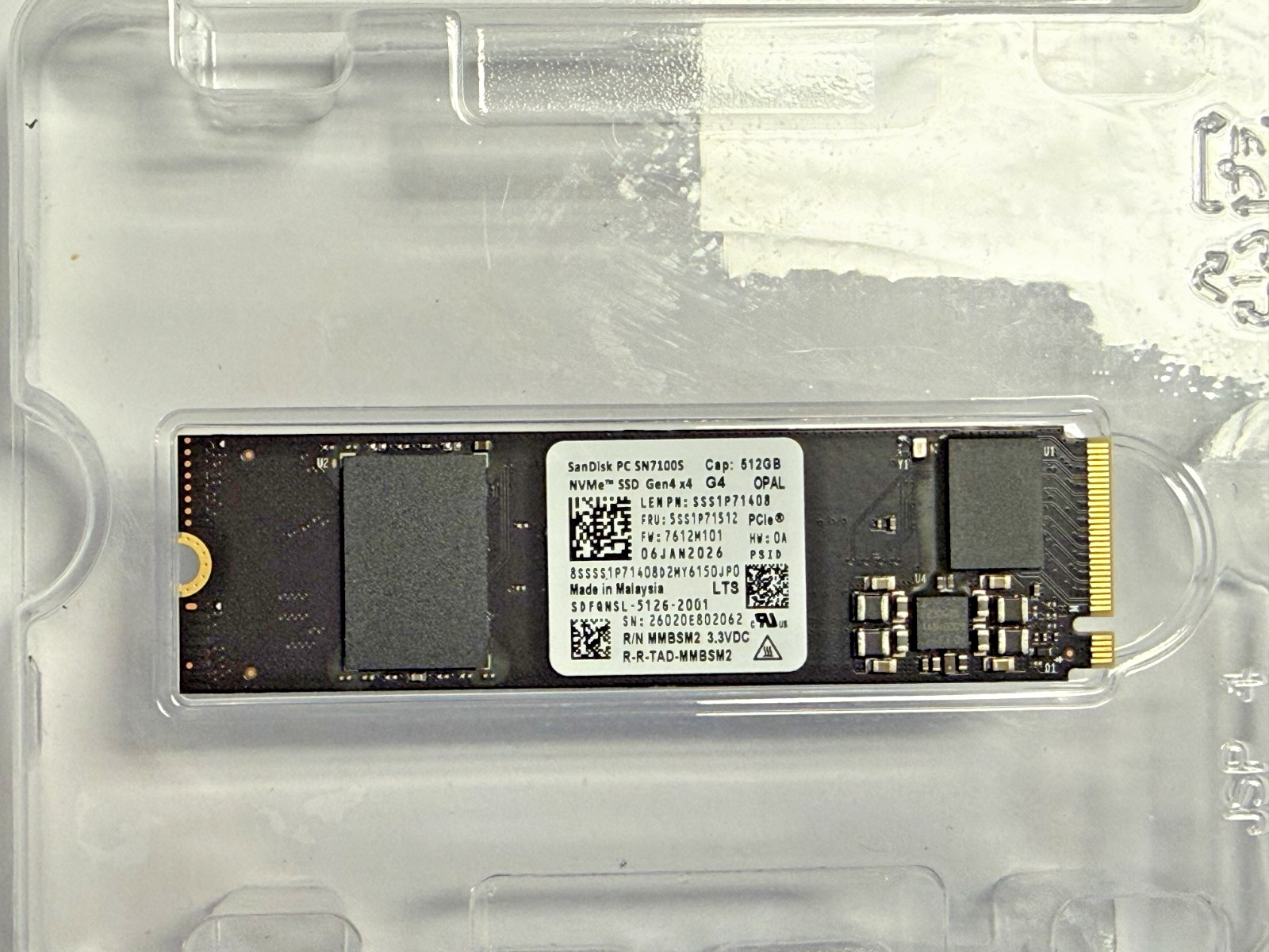 NEW SANDISK PC SN7100s 512GB PCIe Gen4x4 NVMe SSD, M.2 2280, Model:SDFQNSL-512G
