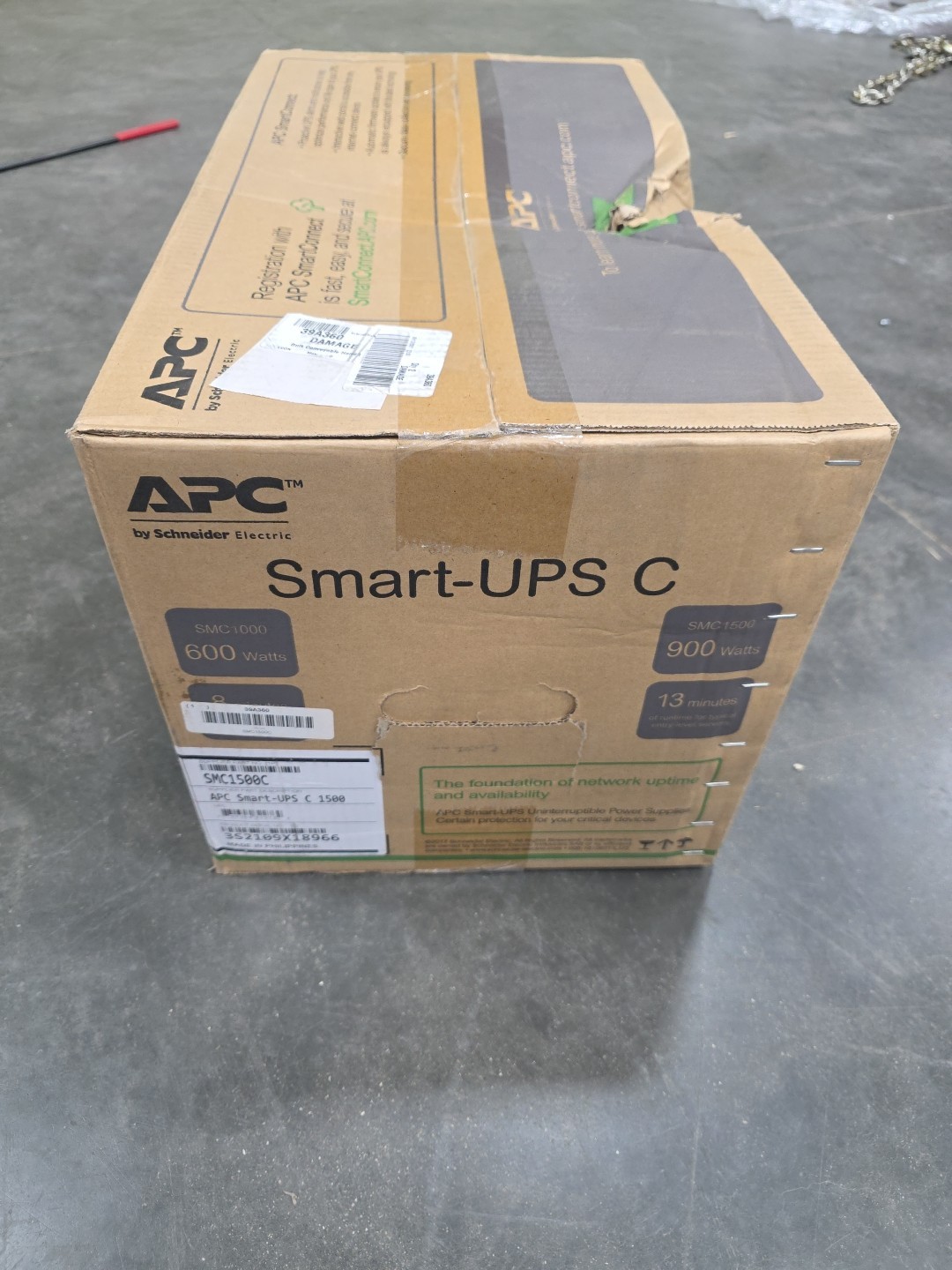 APC BY SCHNEIDER ELECTRIC SMC1500C Line Interactive,1.44kVA,120VAC 39A360