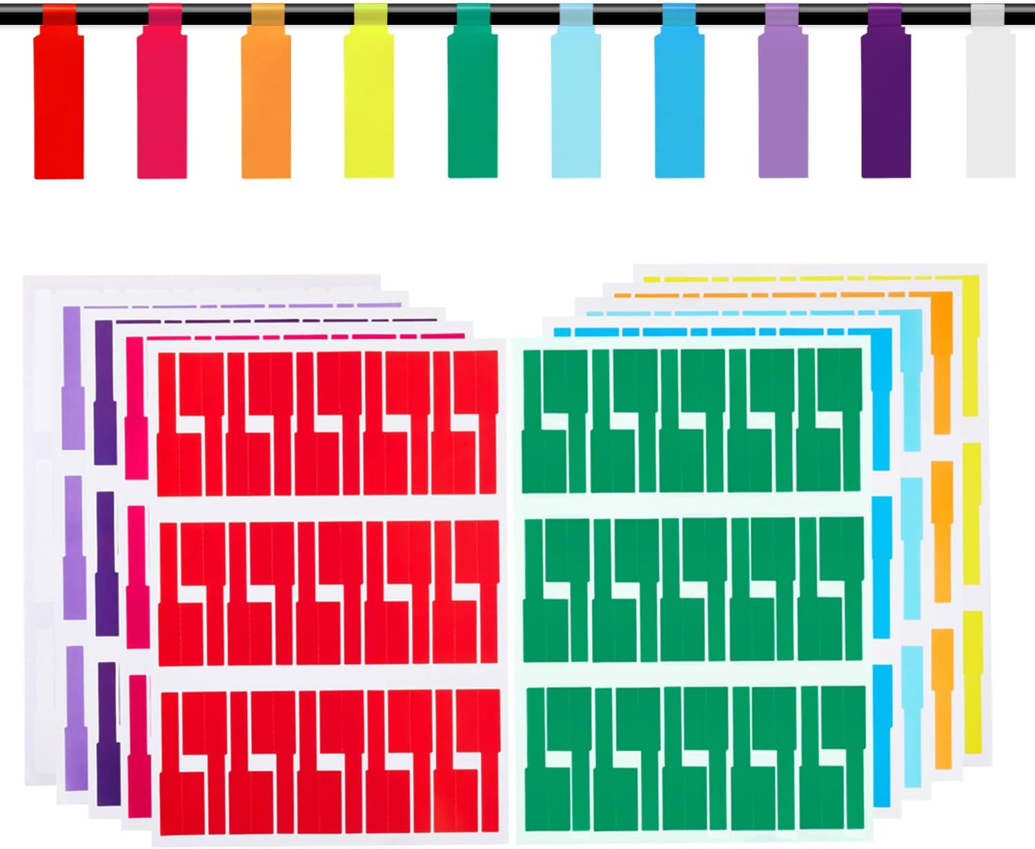 300 Pcs Cable Labels, JIQEZNL Premium 10 Colors Wire Labels Electrical, Waterpro