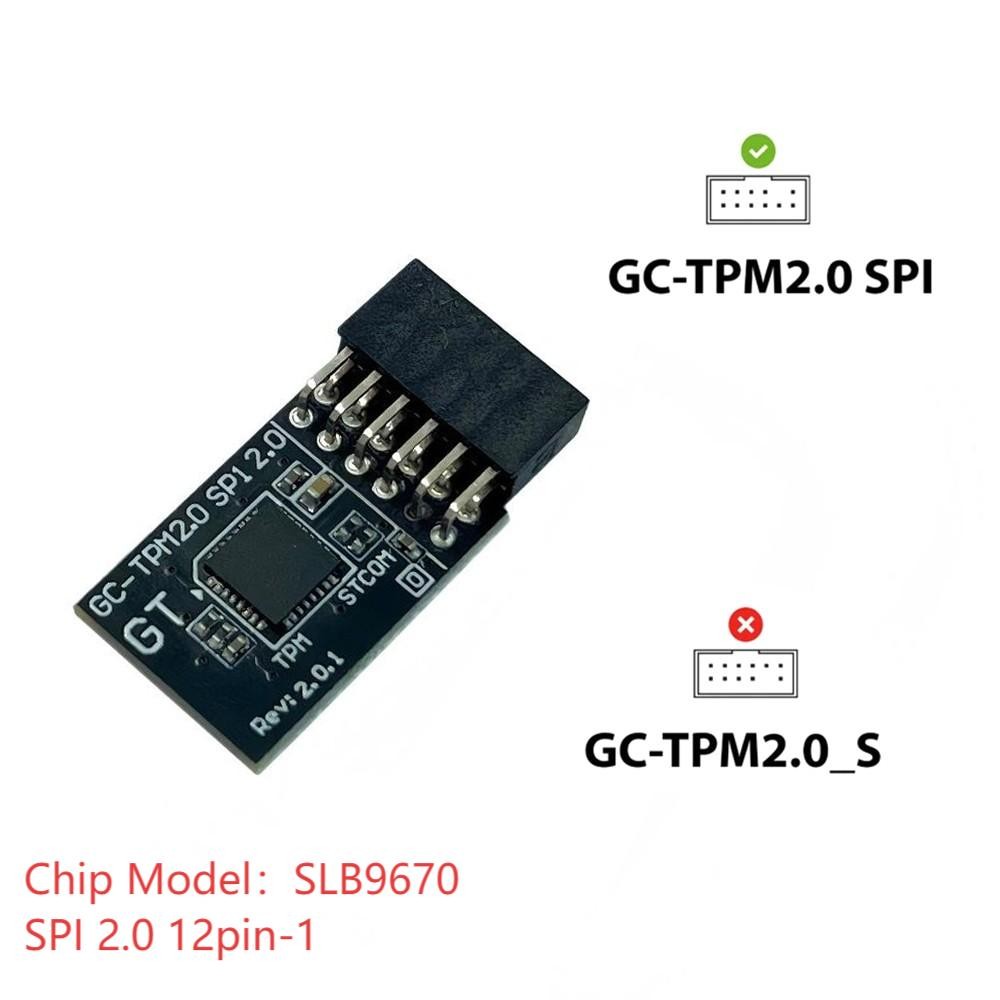 GC-TPM 2.0 (12Pin) SPI SLB9670 Module for Gigabyte Motherboard B760M D DDR4