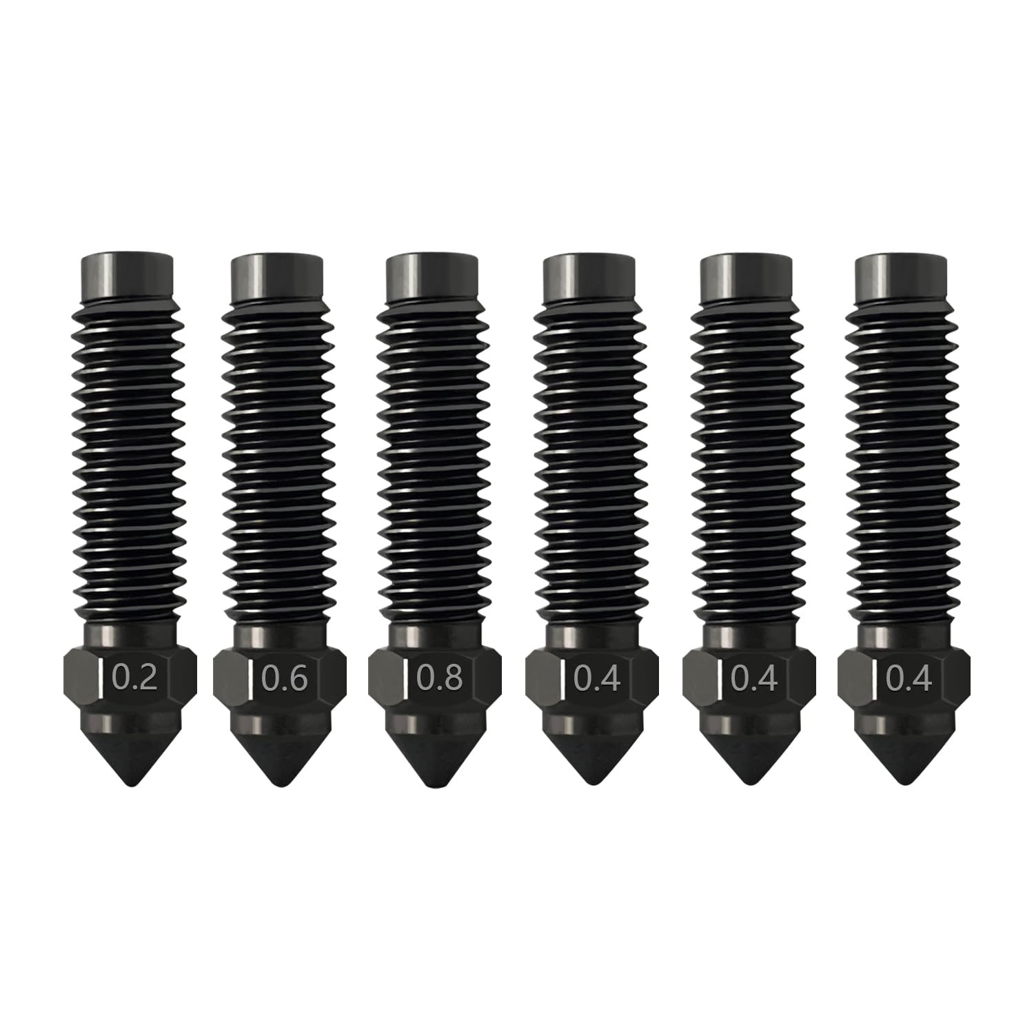 6PK 0.2MM 0.4MM 0.6MM 0.8MM Hardened Nozzles Kit for Elegoo Centauri Carbon S...
