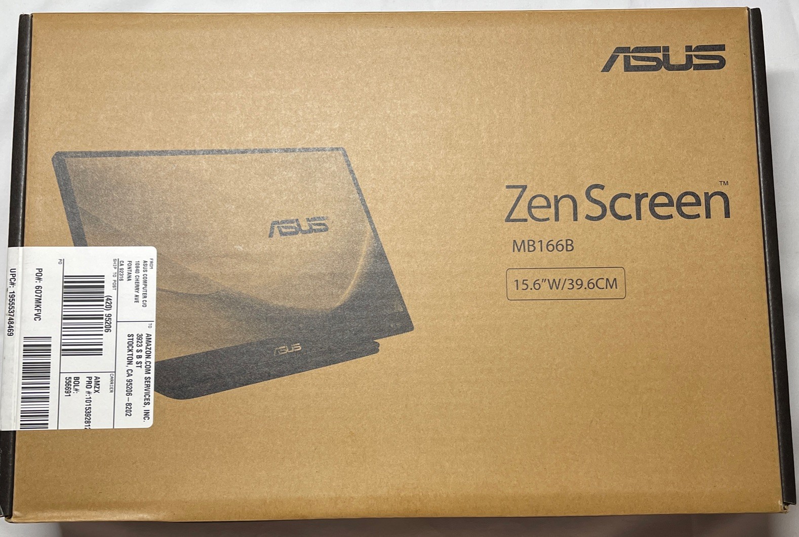 New ASUS Zen Screen MB166B 15.6" W/39.6cm Portable Monitor Factory Sealed 