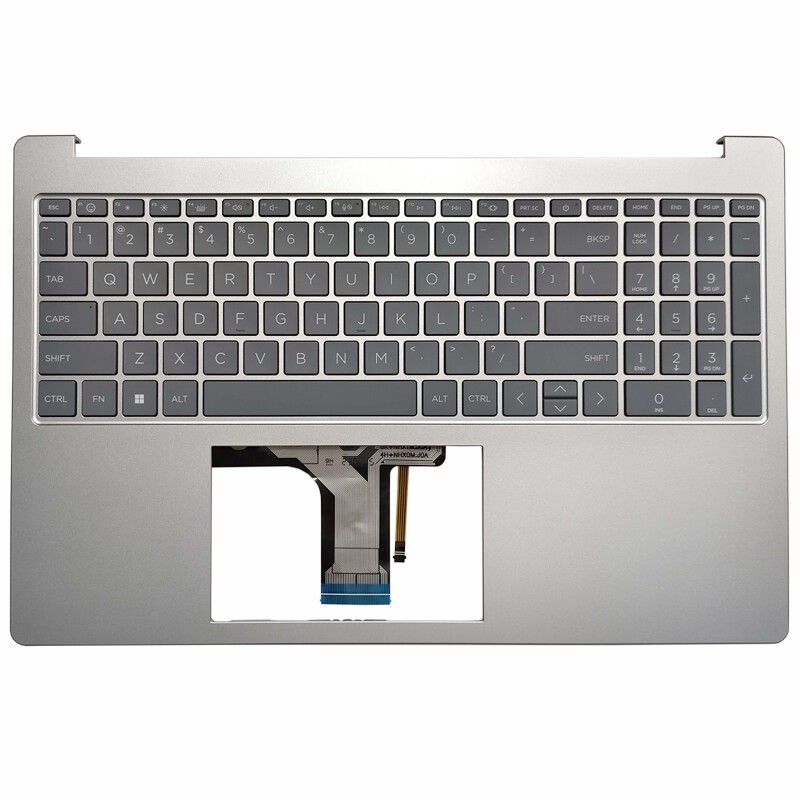 For HP 250 G10 15-FC 15-FD TPN-Q286 Q287 Palmrest Backlit US Keyboard N36753-001