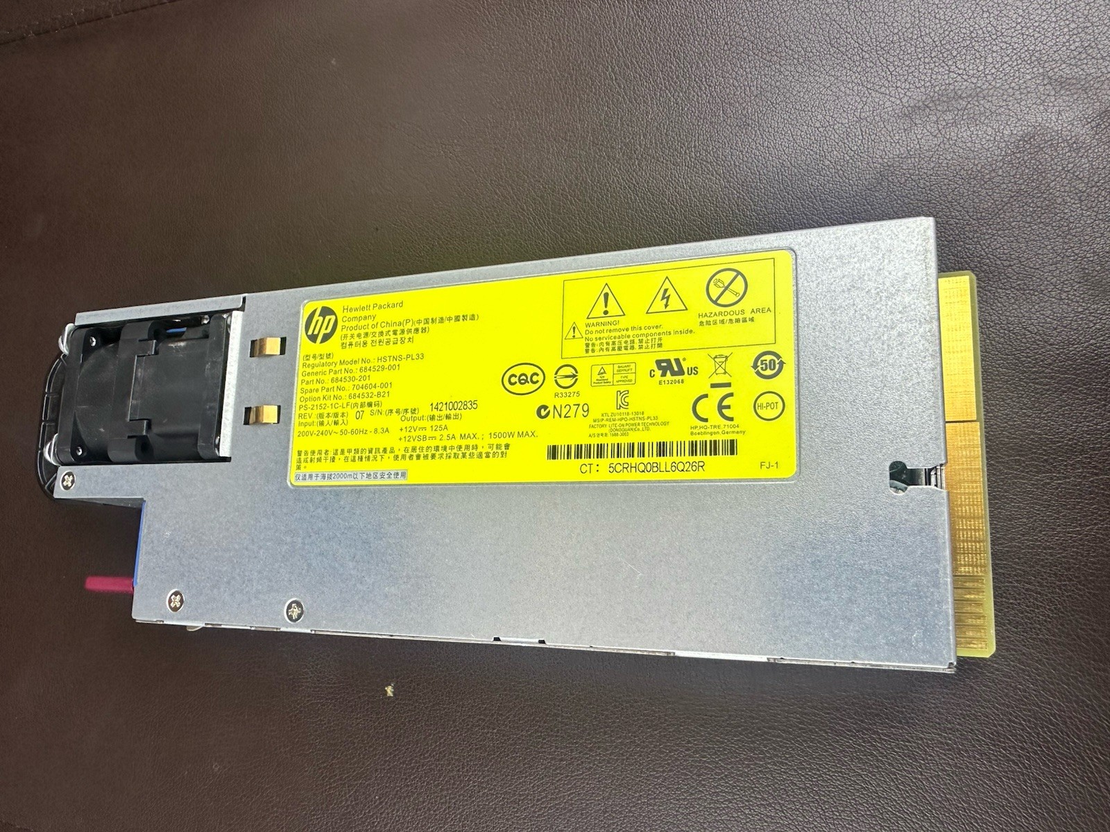 HP Platinum Plus 1500W Power Supply - HSTNS-PL33