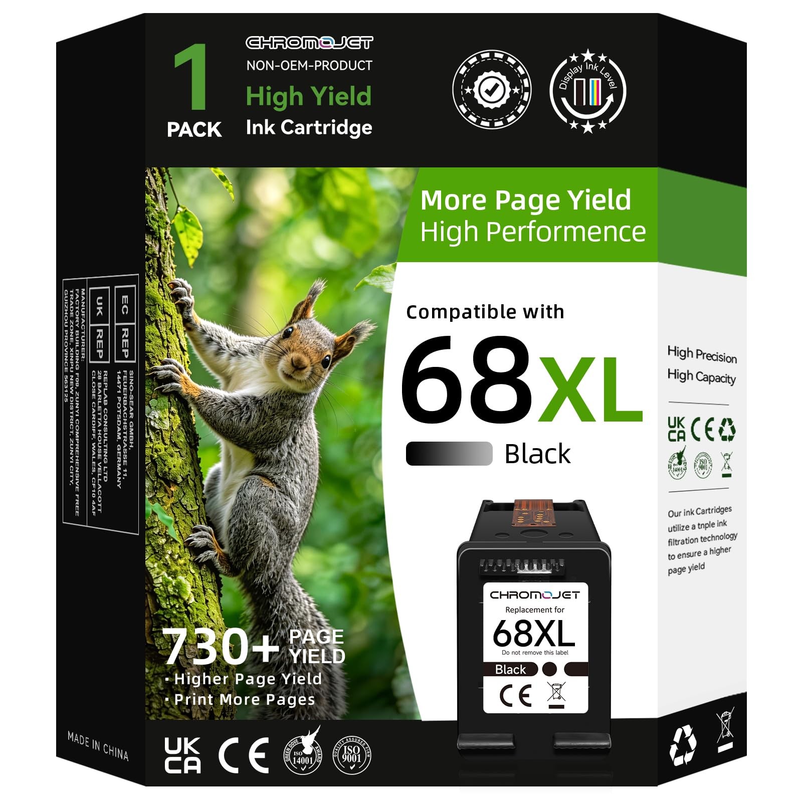 Chromojet 68XL Black Ink Cartridges Compatible xl, 68xl black ink cartridges