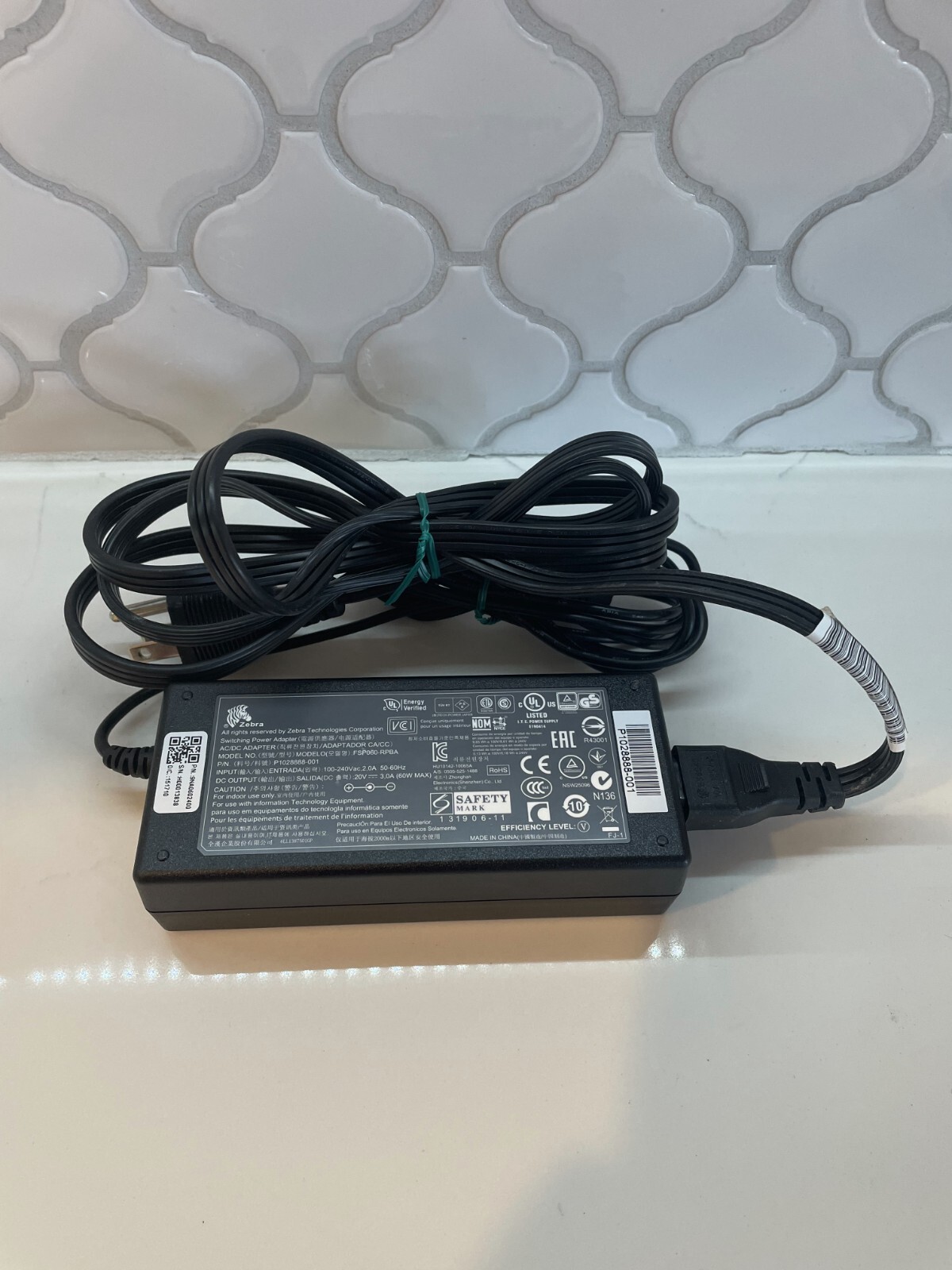 ZEBRA FSP060-RPBA 20V 3A 60W Genuine Original AC Power Adapter Charger