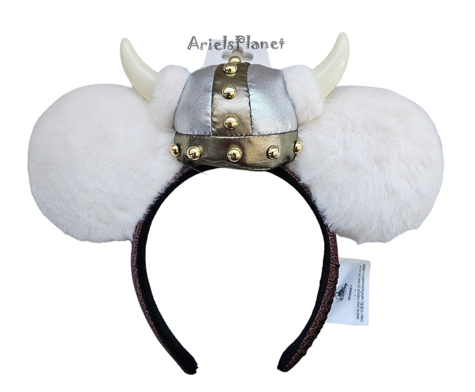 2023 Disney Parks Epcot Norway White Plush Viking Horns Mickey Ears Headband