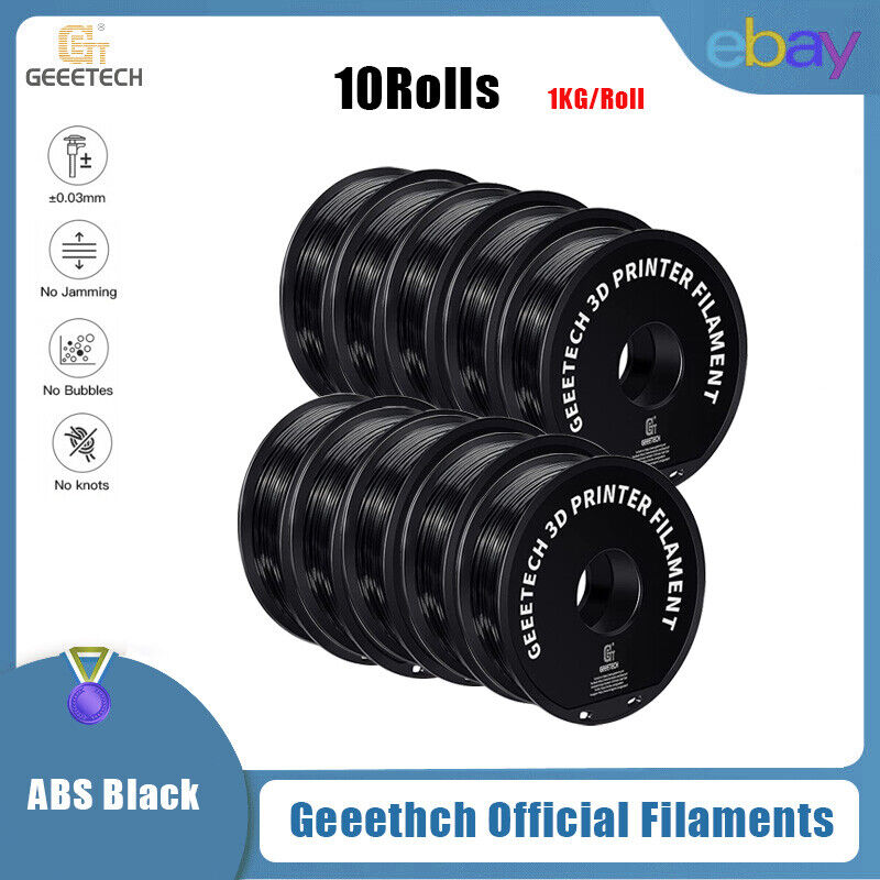 10KG Geeetech Filament ABS Black 1.75mm 1KG/Roll High Quality ABS For 3D Printer
