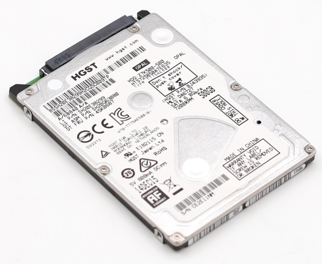 HGST HTS725050A7E635 500GB 2.5" SATA 7200RPM Internal J43935 OPAL
