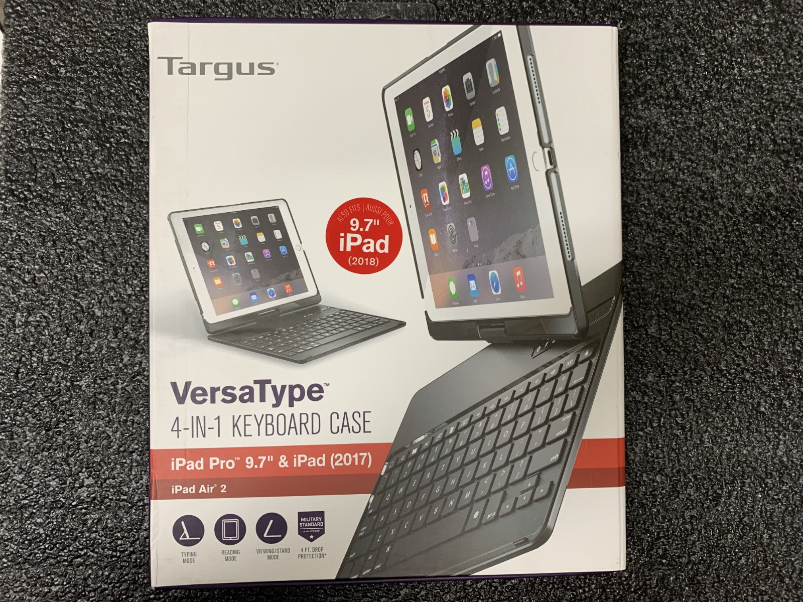 Targus VersaType 4-in-1 Keyboard Case Black for iPad Pro 9.7 Air 2 2017 2018