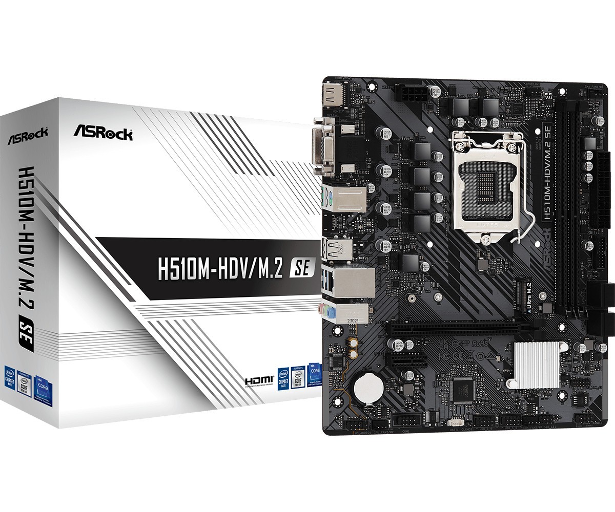 Asrock H510M-HDV/M.2 SE  LGA1200 M-Atx 2 Ddr4 Vga Dvi Hdmi M.2