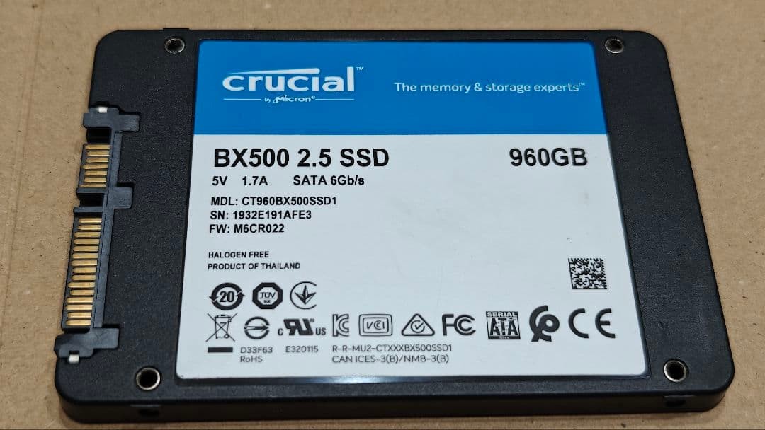 Crucial BX500 960GB 2.5 Inch SATA 6Gb/s Internal SSD CT960BX500SSD1 Tested