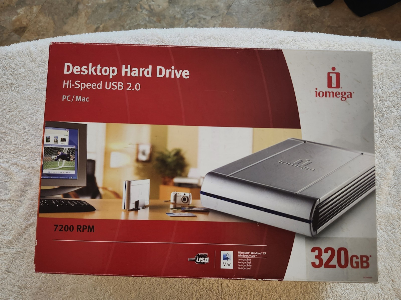 Iomega 320GB Desktop External HDD Silver MDHD320-U PC/Mac UNTESTED