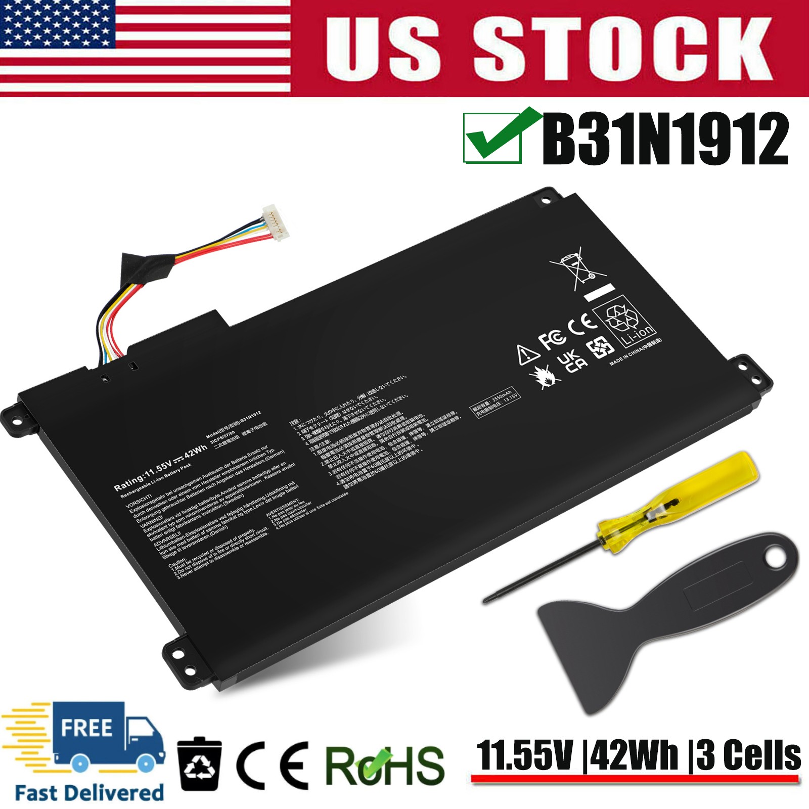✅B31N1912 C31N1912 Battery for ASUS VivoBook 14 L410MA E410M E410MA E510M F414MA