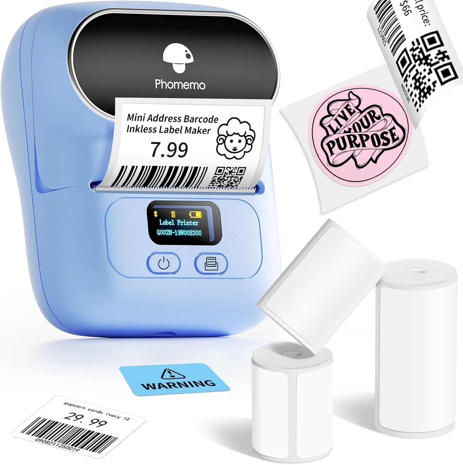 Phomemo M110 Wireless Portable Mini Thermal Label Maker Bluetooth Mobile Printer