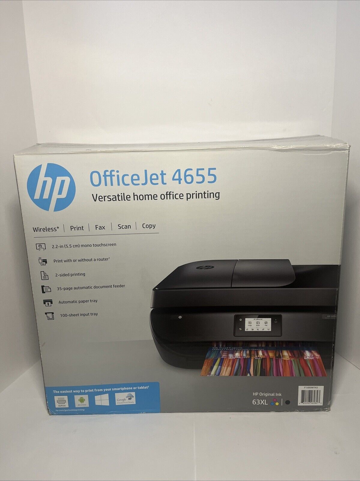 HP OfficeJet 4655 All-in-One Wireless Color Inkjet Printer -NEW Open Box Unused