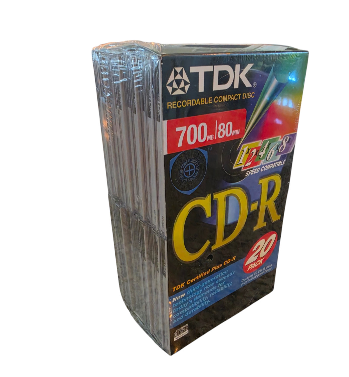 TDK CD-R 20 Pack Recordable Compact Discs w/Jewel Cases - Factory Sealed MINT