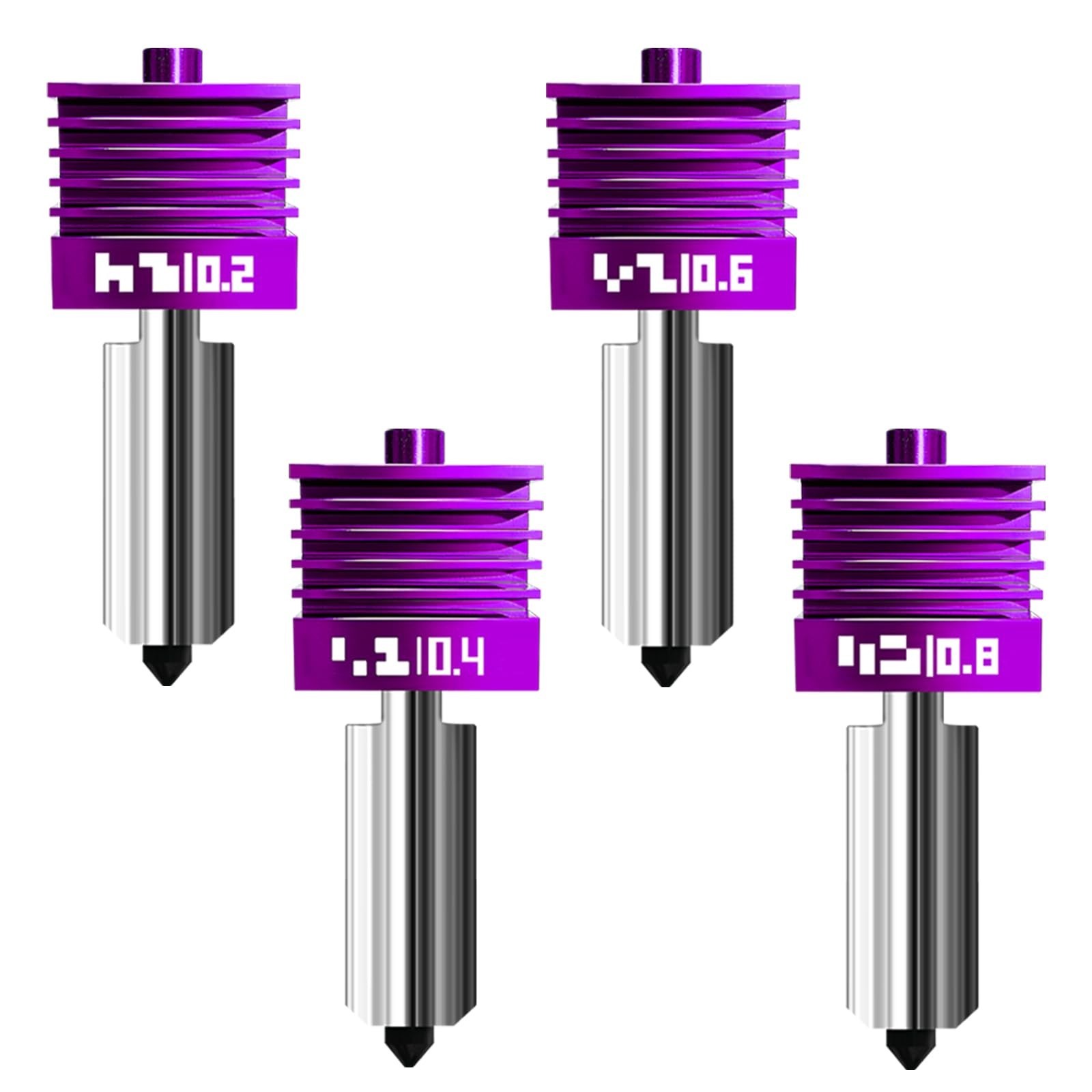 Low-Friction MPVD Hotend Kit 4-Pack 0.2/0.4/0.6/0.8mm Bambu Lab P2S H2D A2L