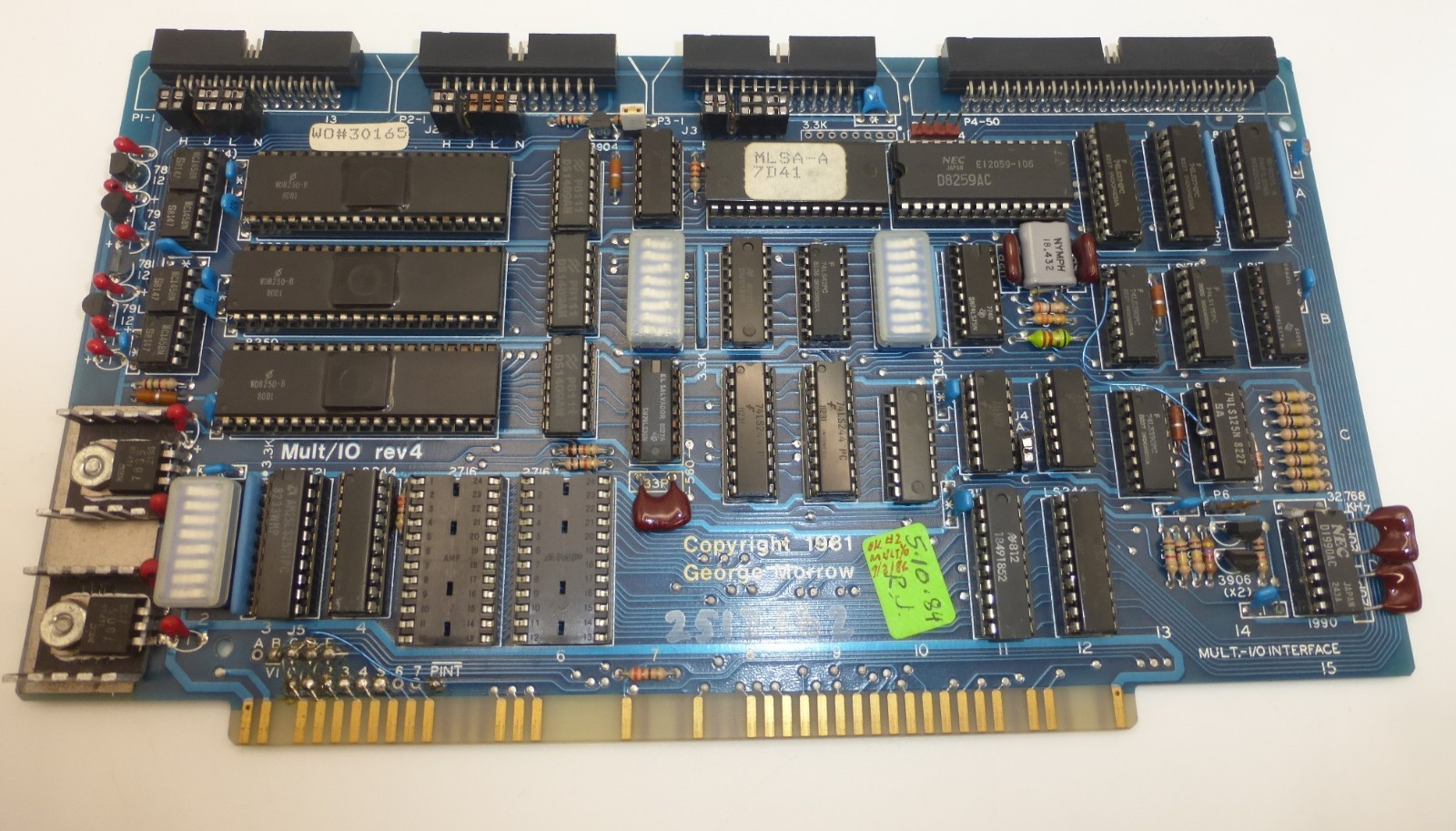 Vintage Morrow Mult/IO Rev 4 S-100 Serial Parallel Clock Interface Board 1981
