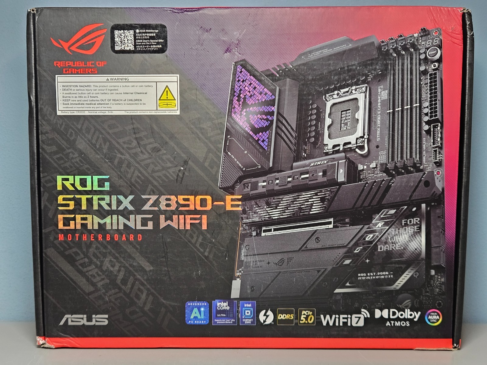 READ AD Republic of Gamers Strix Z890-E Gaming WiFi Motherboard ASUS