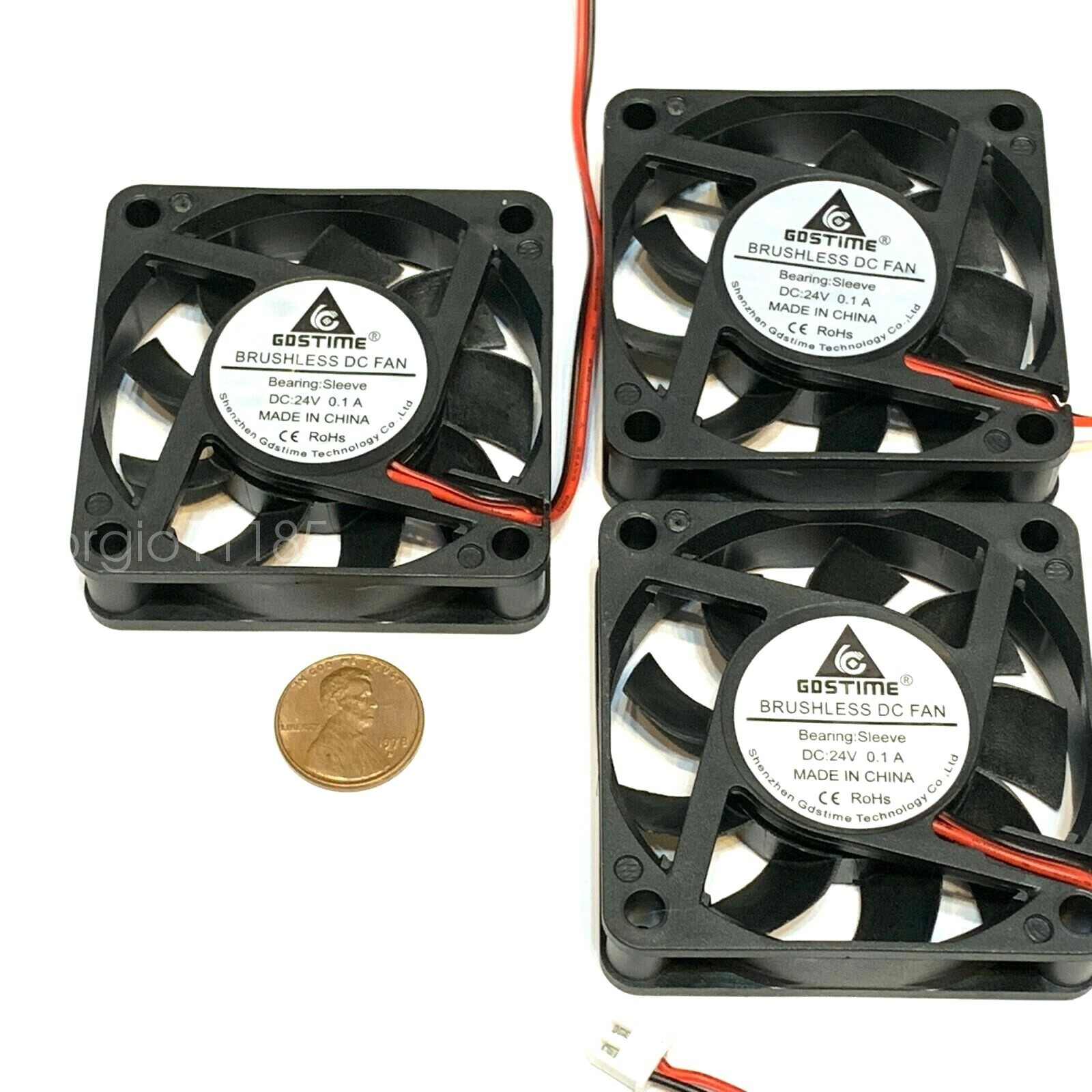 3 Pieces 6015 GDStime 24v 60mm x 15mm 6cm pc case 2pin cooling heatsink Fan