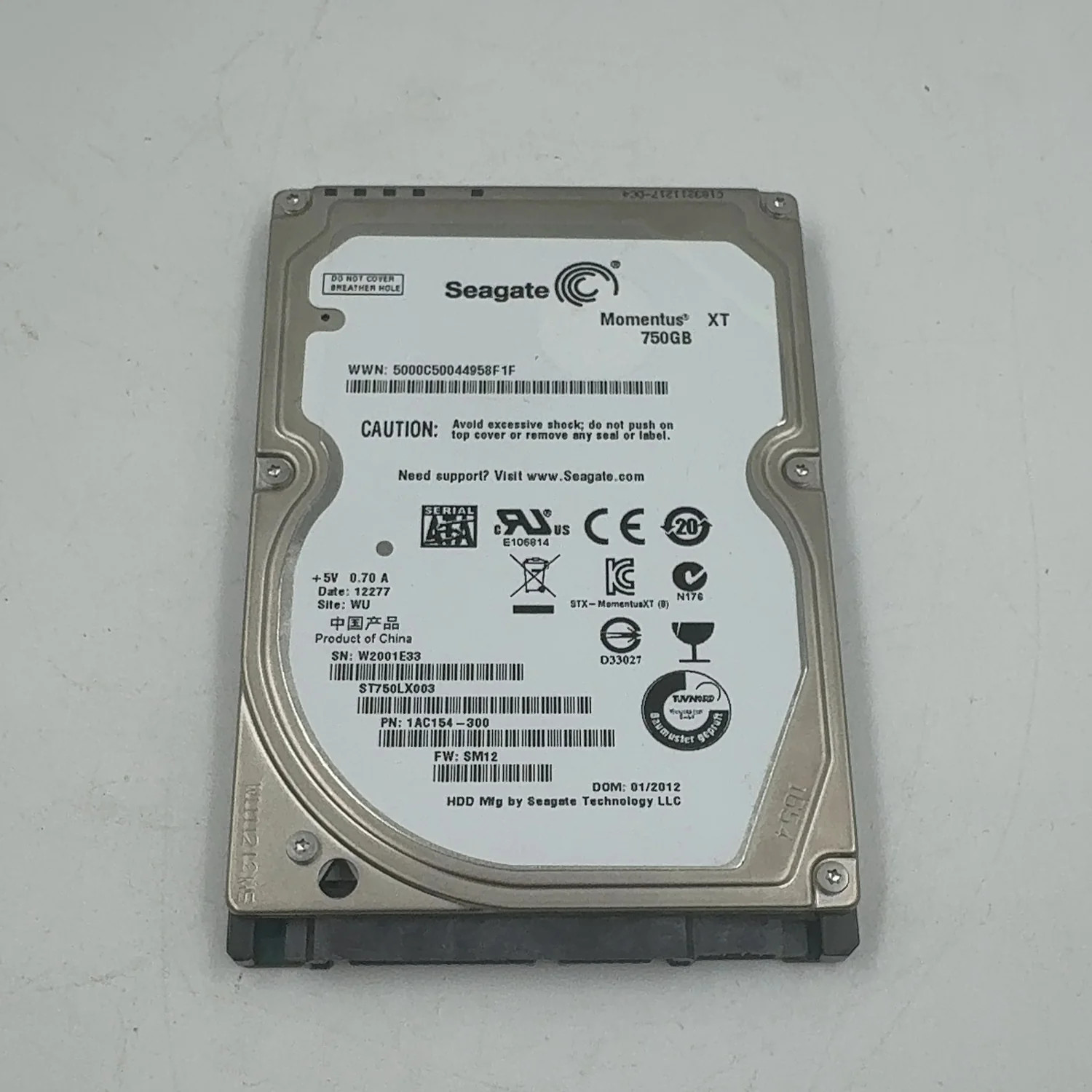 Seagate 2.5" Momentus XT 750GB SATA 6Gb/s HDD 1AC154-300