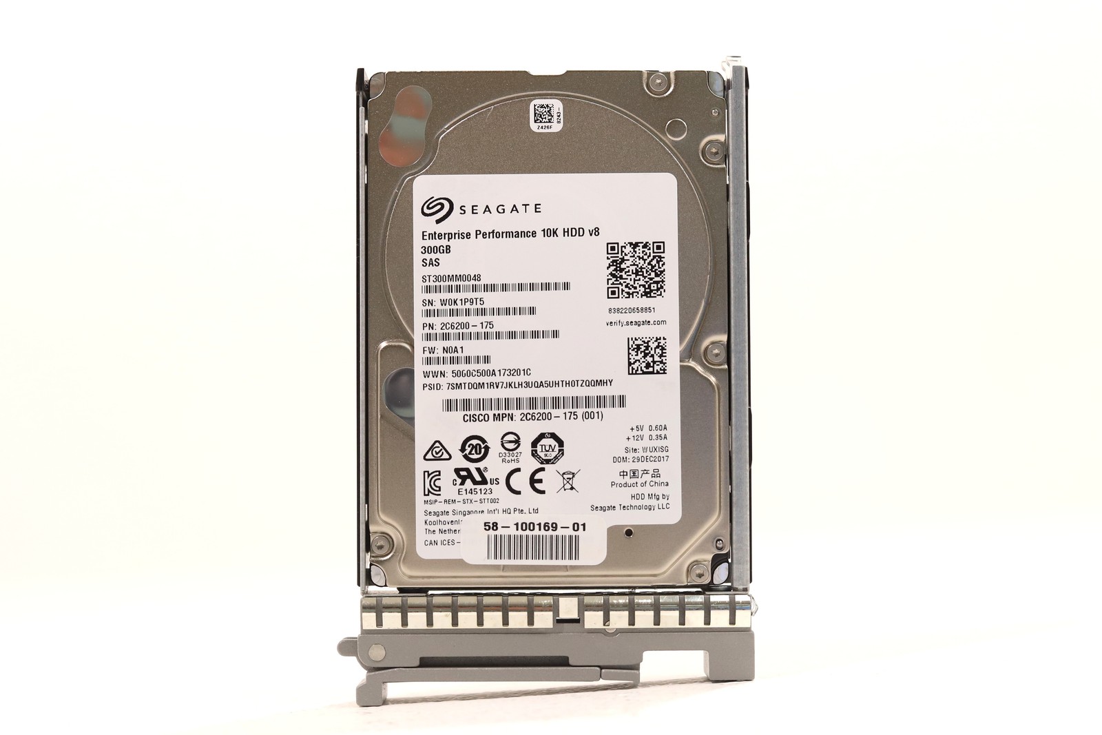 Seagate ST300MM0048 300GB 2.5" 12Gb/s 10K RPM SAS HDD W/Caddy P/N: 2C6200-175