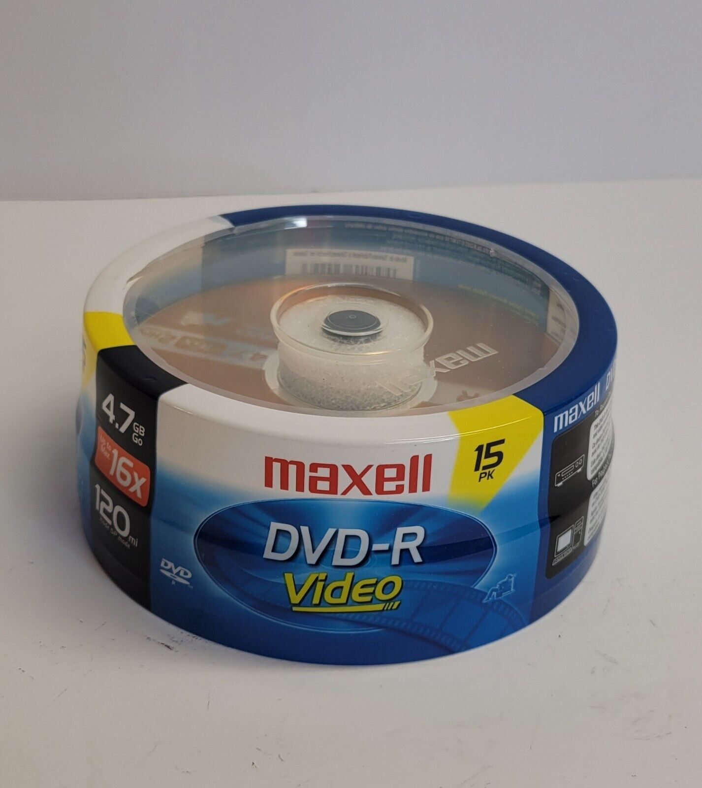 Maxell DVD-R 15PK Recordable Discs 4.7GB 16x 120 Min Spindle 15 Pk
