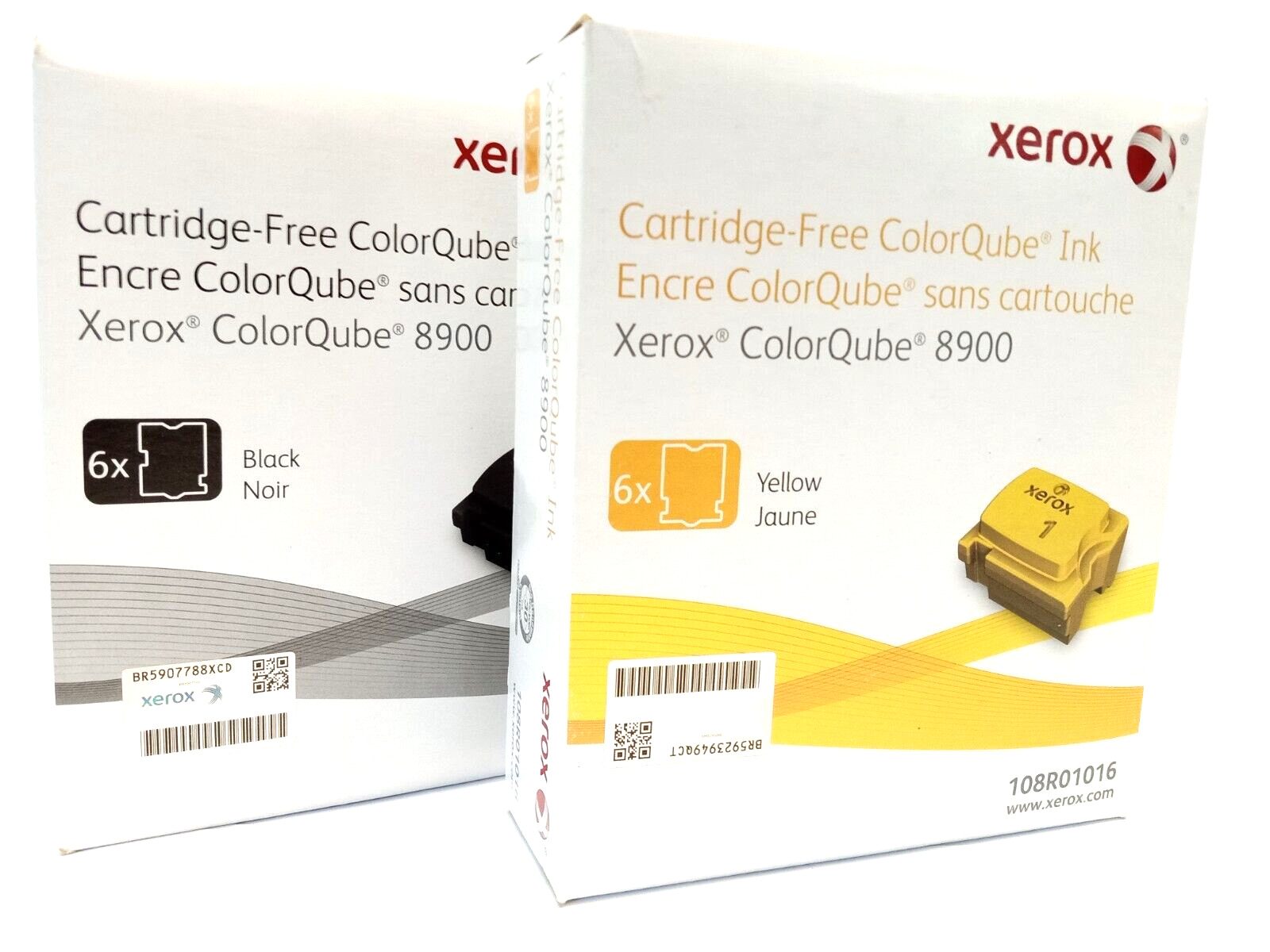 Genuine Xerox ColorQube 8900 Solid Ink Set Black and Yellow 108R01016 108R01017
