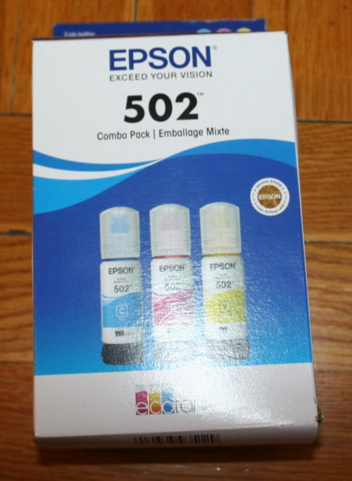 Genuine Epson 502 Ink Combo Pack for ECO-TANK ET-2850 3850 4850 Printers-OEM-3PK
